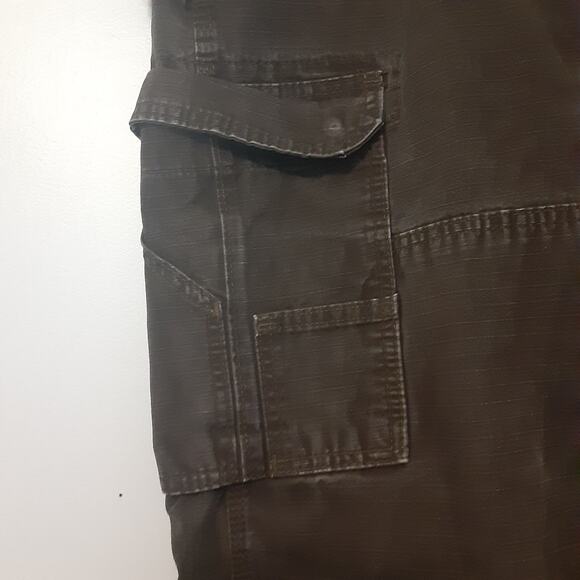 Wrangler RIGGS Mens 40x32 Canvas Double Front Knee Cargo Pants Green - Picture 3 of 11